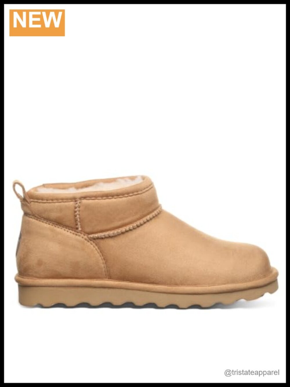 Women's Shorty Vegan Ankle Boot with Faux Fur Lining, Slip On Winter Bootie